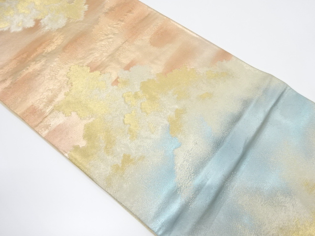 アンティーク　霞に樹木模様織り出し袋帯（材料）